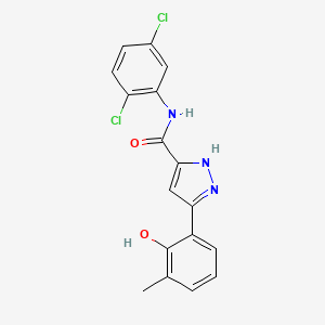 molecular formula C17H13Cl2N3O2 B14100065 N-(2,5-dichlorophenyl)-5-(2-hydroxy-3-methylphenyl)-1H-pyrazole-3-carboxamide 