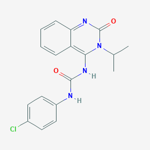 (E)-1-(4-chlorophenyl)-3-(3-isopropyl-2-oxo-2,3-dihydroquinazolin-4(1H)-ylidene)urea