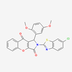 molecular formula C26H17ClN2O5S B14100098 2-(6-Chloro-1,3-benzothiazol-2-yl)-1-(2,5-dimethoxyphenyl)-1,2-dihydrochromeno[2,3-c]pyrrole-3,9-dione 