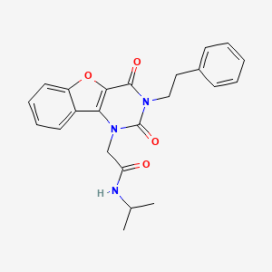 2-[2,4-dioxo-3-(2-phenylethyl)-3,4-dihydro[1]benzofuro[3,2-d]pyrimidin-1(2H)-yl]-N-(propan-2-yl)acetamide