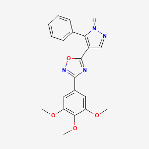 5-(3-phenyl-1H-pyrazol-4-yl)-3-(3,4,5-trimethoxyphenyl)-1,2,4-oxadiazole