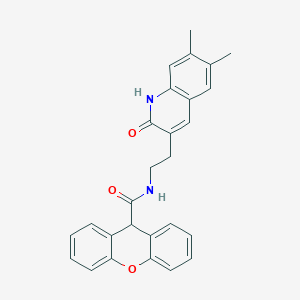 N-[2-(6,7-dimethyl-2-oxo-1H-quinolin-3-yl)ethyl]-9H-xanthene-9-carboxamide