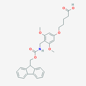molecular formula C29H31NO7 B141002 5-(4-(9-芴甲氧羰基)氨甲基-3,5-二甲氧基苯氧基)戊酸 CAS No. 115109-65-4