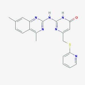 2-[(4,7-dimethylquinazolin-2-yl)amino]-6-[(pyridin-2-ylsulfanyl)methyl]pyrimidin-4(3H)-one