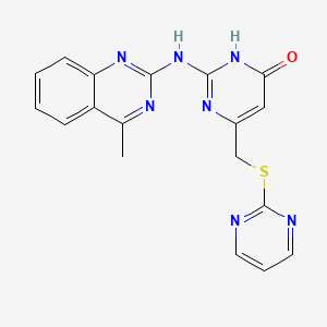 2-[(4-Methylquinazolin-2-yl)amino]-6-[(pyrimidin-2-ylsulfanyl)methyl]pyrimidin-4-ol