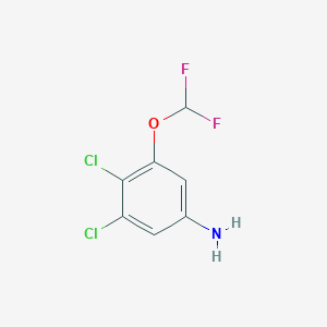 molecular formula C7H5Cl2F2NO B1410032 3,4-Dichloro-5-(difluoromethoxy)aniline CAS No. 1803786-89-1