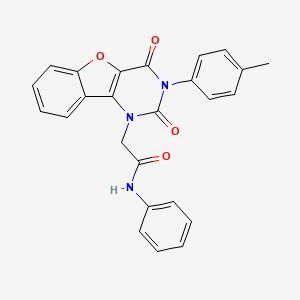 molecular formula C25H19N3O4 B14100327 2-(2,4-dioxo-3-(p-tolyl)-3,4-dihydrobenzofuro[3,2-d]pyrimidin-1(2H)-yl)-N-phenylacetamide 