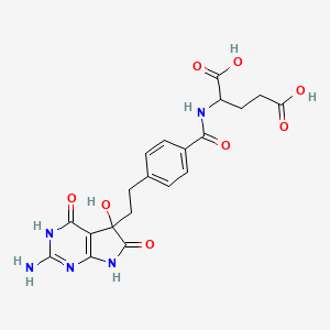 molecular formula C20H21N5O8 B14100336 Pemetrexed alpha-hydroxy lactum 