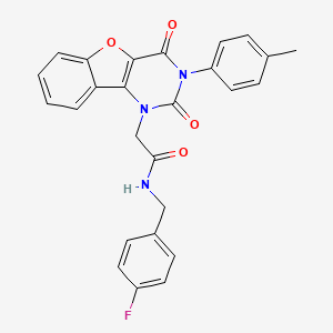 2-(2,4-dioxo-3-(p-tolyl)-3,4-dihydrobenzofuro[3,2-d]pyrimidin-1(2H)-yl)-N-(4-fluorobenzyl)acetamide