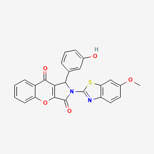 1-(3-Hydroxyphenyl)-2-(6-methoxy-1,3-benzothiazol-2-yl)-1,2-dihydrochromeno[2,3-c]pyrrole-3,9-dione