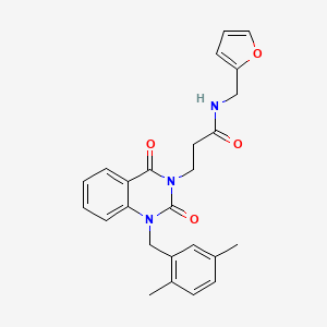 molecular formula C25H25N3O4 B14100390 3-[1-(2,5-dimethylbenzyl)-2,4-dioxo-1,4-dihydroquinazolin-3(2H)-yl]-N-(2-furylmethyl)propanamide 