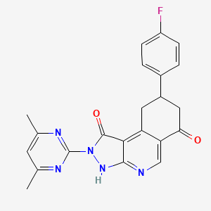 2-(4,6-dimethylpyrimidin-2-yl)-8-(4-fluorophenyl)-2,3,8,9-tetrahydro-1H-pyrazolo[3,4-c]isoquinoline-1,6(7H)-dione