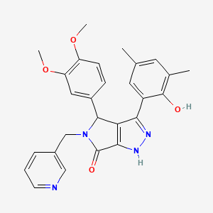 molecular formula C27H26N4O4 B14100410 4-(3,4-dimethoxyphenyl)-3-(2-hydroxy-3,5-dimethylphenyl)-5-(pyridin-3-ylmethyl)-4,5-dihydropyrrolo[3,4-c]pyrazol-6(2H)-one 