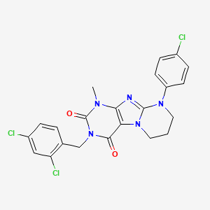 9-(4-chlorophenyl)-3-[(2,4-dichlorophenyl)methyl]-1-methyl-7,8-dihydro-6H-purino[7,8-a]pyrimidine-2,4-dione