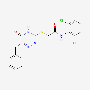 2-[(6-benzyl-5-hydroxy-1,2,4-triazin-3-yl)sulfanyl]-N-(2,6-dichlorophenyl)acetamide