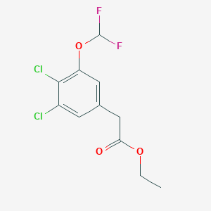 molecular formula C11H10Cl2F2O3 B1410044 Ethyl 3,4-dichloro-5-(difluoromethoxy)phenylacetate CAS No. 1803791-49-2