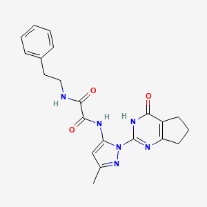 N1-(3-methyl-1-(4-oxo-4,5,6,7-tetrahydro-3H-cyclopenta[d]pyrimidin-2-yl)-1H-pyrazol-5-yl)-N2-phenethyloxalamide