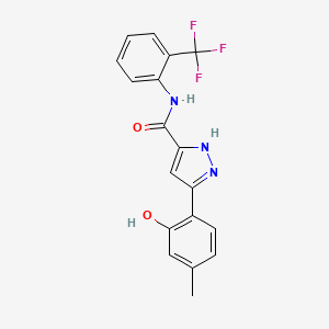 3-(2-hydroxy-4-methylphenyl)-N-[2-(trifluoromethyl)phenyl]-1H-pyrazole-5-carboxamide