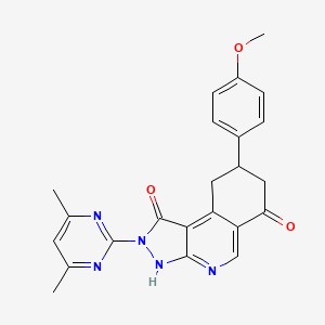 2-(4,6-dimethylpyrimidin-2-yl)-8-(4-methoxyphenyl)-2,3,8,9-tetrahydro-1H-pyrazolo[3,4-c]isoquinoline-1,6(7H)-dione