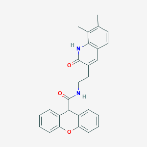 N-(2-(7,8-dimethyl-2-oxo-1,2-dihydroquinolin-3-yl)ethyl)-9H-xanthene-9-carboxamide