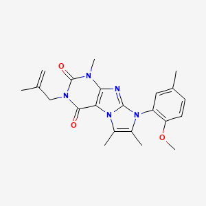 molecular formula C22H25N5O3 B14100549 6-(2-Methoxy-5-methylphenyl)-4,7,8-trimethyl-2-(2-methylprop-2-enyl)purino[7,8-a]imidazole-1,3-dione 