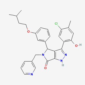 molecular formula C29H29ClN4O3 B14100551 3-(5-chloro-2-hydroxy-4-methylphenyl)-4-[3-(3-methylbutoxy)phenyl]-5-(pyridin-3-ylmethyl)-4,5-dihydropyrrolo[3,4-c]pyrazol-6(2H)-one 