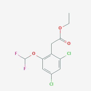 molecular formula C11H10Cl2F2O3 B1410064 Ethyl 2,4-dichloro-6-(difluoromethoxy)phenylacetate CAS No. 1803818-88-3