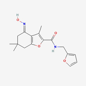 (4E)-N-(furan-2-ylmethyl)-4-(hydroxyimino)-3,6,6-trimethyl-4,5,6,7-tetrahydro-1-benzofuran-2-carboxamide