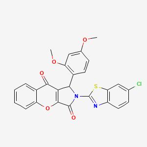 molecular formula C26H17ClN2O5S B14100649 2-(6-Chloro-1,3-benzothiazol-2-yl)-1-(2,4-dimethoxyphenyl)-1,2-dihydrochromeno[2,3-c]pyrrole-3,9-dione 