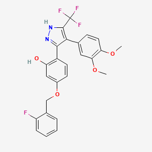 2-[4-(3,4-dimethoxyphenyl)-3-(trifluoromethyl)-1H-pyrazol-5-yl]-5-[(2-fluorobenzyl)oxy]phenol