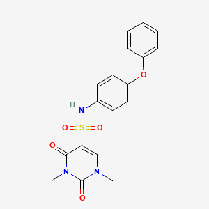 molecular formula C18H17N3O5S B14100658 1,3-dimethyl-2,4-dioxo-N-(4-phenoxyphenyl)-1,2,3,4-tetrahydropyrimidine-5-sulfonamide 