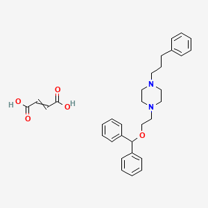 molecular formula C32H38N2O5 B14100667 1-(2-Benzhydryloxyethyl)-4-(3-phenylpropyl)piperazine;but-2-enedioic acid 