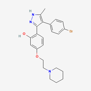 molecular formula C23H26BrN3O2 B14100731 2-[4-(4-bromophenyl)-5-methyl-1H-pyrazol-3-yl]-5-[2-(piperidin-1-yl)ethoxy]phenol 