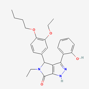 molecular formula C25H29N3O4 B14100747 4-(4-butoxy-3-ethoxyphenyl)-5-ethyl-3-(2-hydroxyphenyl)-4,5-dihydropyrrolo[3,4-c]pyrazol-6(1H)-one 