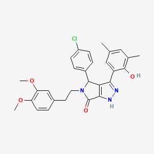 4-(4-chlorophenyl)-5-[2-(3,4-dimethoxyphenyl)ethyl]-3-(2-hydroxy-3,5-dimethylphenyl)-4,5-dihydropyrrolo[3,4-c]pyrazol-6(2H)-one