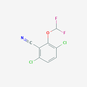 molecular formula C8H3Cl2F2NO B1410076 3,6-Dichloro-2-(difluoromethoxy)benzonitrile CAS No. 1803713-18-9