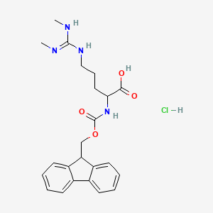 molecular formula C23H29ClN4O4 B14100792 5-[(N,N'-dimethylcarbamimidoyl)amino]-2-(9H-fluoren-9-ylmethoxycarbonylamino)pentanoic acid;hydrochloride 