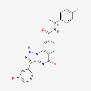 3-(3-fluorophenyl)-N-(1-(4-fluorophenyl)ethyl)-5-oxo-4,5-dihydro-[1,2,3]triazolo[1,5-a]quinazoline-8-carboxamide