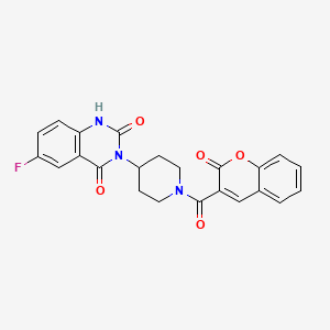 6-fluoro-3-(1-(2-oxo-2H-chromene-3-carbonyl)piperidin-4-yl)quinazoline-2,4(1H,3H)-dione