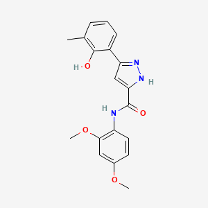 molecular formula C19H19N3O4 B14100808 N-(2,4-dimethoxyphenyl)-5-(2-hydroxy-3-methylphenyl)-1H-pyrazole-3-carboxamide 