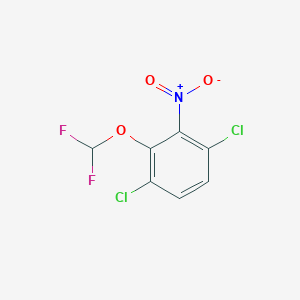 molecular formula C7H3Cl2F2NO3 B1410083 1,4-Dichloro-2-difluoromethoxy-3-nitrobenzene CAS No. 1807037-57-5