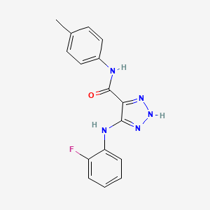 molecular formula C16H14FN5O B14100863 5-[(2-Fluorophenyl)amino]-N-(4-methylphenyl)-1H-1,2,3-triazole-4-carboxamide 