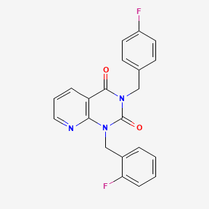 molecular formula C21H15F2N3O2 B14100873 1-[(2-fluorophenyl)methyl]-3-[(4-fluorophenyl)methyl]-1H,2H,3H,4H-pyrido[2,3-d]pyrimidine-2,4-dione 