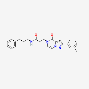 molecular formula C26H28N4O2 B14100894 3-[2-(3,4-dimethylphenyl)-4-oxopyrazolo[1,5-a]pyrazin-5(4H)-yl]-N-(3-phenylpropyl)propanamide 