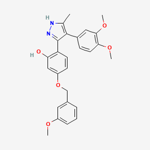 2-[4-(3,4-dimethoxyphenyl)-3-methyl-1H-pyrazol-5-yl]-5-[(3-methoxybenzyl)oxy]phenol