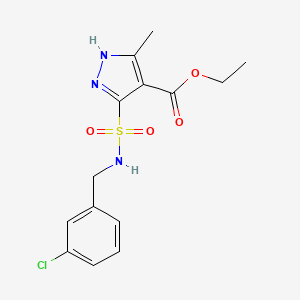 ethyl 5-(N-(3-chlorobenzyl)sulfamoyl)-3-methyl-1H-pyrazole-4-carboxylate