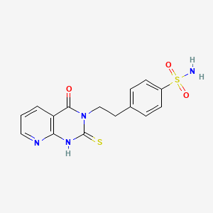 molecular formula C15H14N4O3S2 B14100911 4-[2-(4-oxo-2-sulfanylidene-1H-pyrido[2,3-d]pyrimidin-3-yl)ethyl]benzenesulfonamide 