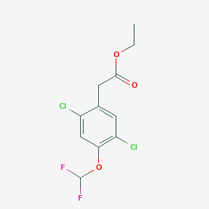 molecular formula C11H10Cl2F2O3 B1410095 Ethyl 2,5-dichloro-4-(difluoromethoxy)phenylacetate CAS No. 1803717-76-1