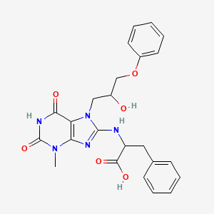 2-((7-(2-hydroxy-3-phenoxypropyl)-3-methyl-2,6-dioxo-2,3,6,7-tetrahydro-1H-purin-8-yl)amino)-3-phenylpropanoic acid