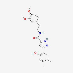 N-[2-(3,4-dimethoxyphenyl)ethyl]-5-(2-hydroxy-4,5-dimethylphenyl)-1H-pyrazole-3-carboxamide